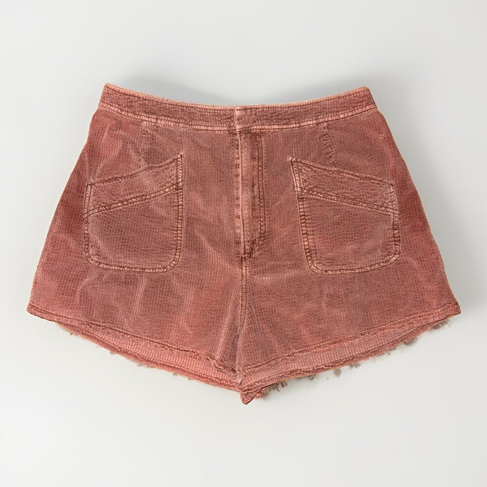 Free People We The Free Front Pocket Corduroy Shorts Burgendy 30x6